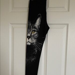 Black Leggings with Cat Images